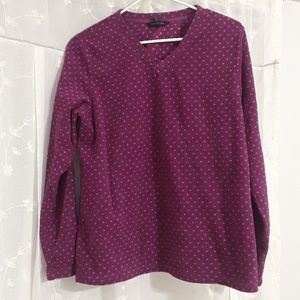 Cozy polka dot fleece top